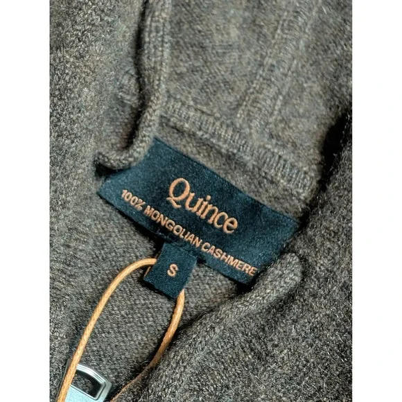 Quince Mongolian Cashmere Full-Zip Hoodie Brown Small LB36478-HYWSCL006 - Picture 2 of 6